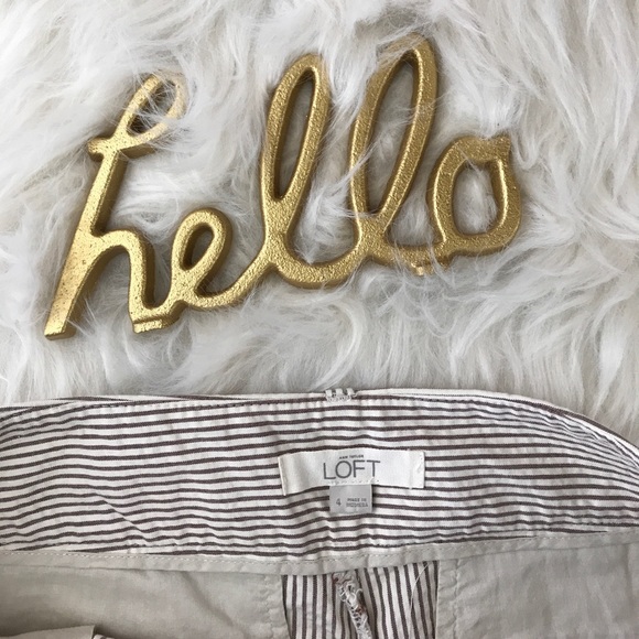 Ann Taylor Loft Shorts SZ 4 Tan Striped - Picture 3 of 8